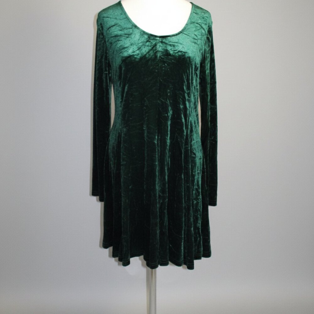 The Pyramid Collection Emerald Green Velvet Dress Whimsigoth Forest Fairy Large - Picture 2 of 9